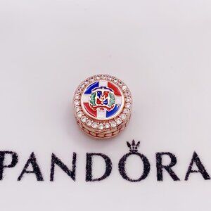 Pandora República Dominicana Flag pendant Rose Gold-Plated